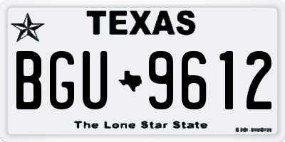 TX license plate BGU9612