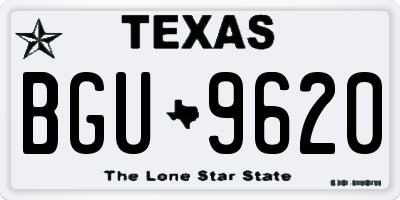 TX license plate BGU9620
