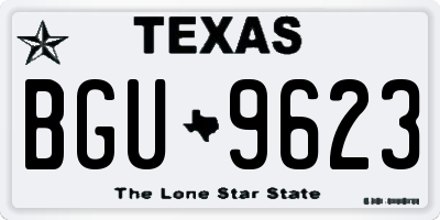 TX license plate BGU9623