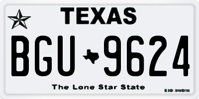 TX license plate BGU9624