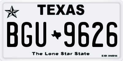 TX license plate BGU9626