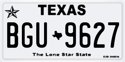 TX license plate BGU9627