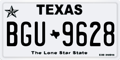 TX license plate BGU9628