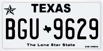 TX license plate BGU9629