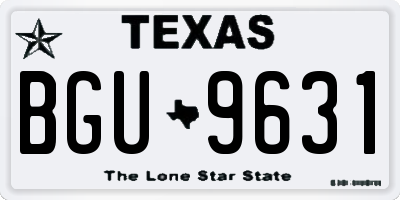 TX license plate BGU9631