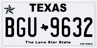 TX license plate BGU9632