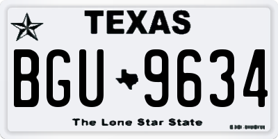 TX license plate BGU9634