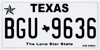 TX license plate BGU9636