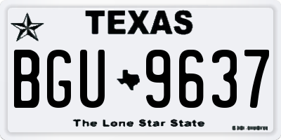 TX license plate BGU9637