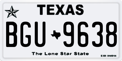 TX license plate BGU9638