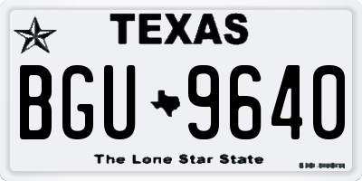 TX license plate BGU9640