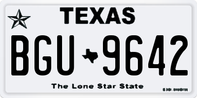 TX license plate BGU9642