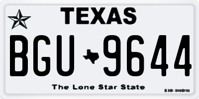 TX license plate BGU9644