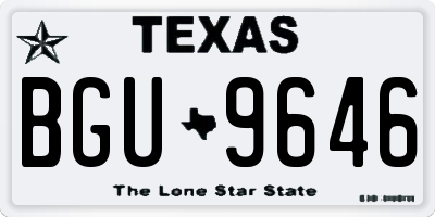 TX license plate BGU9646