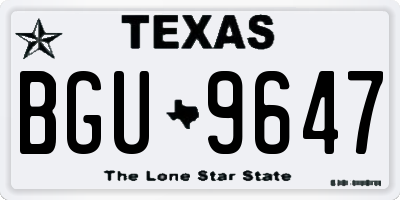TX license plate BGU9647
