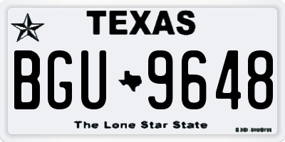 TX license plate BGU9648