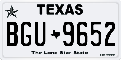 TX license plate BGU9652
