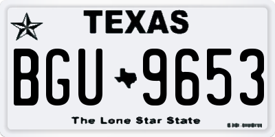 TX license plate BGU9653