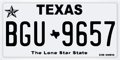 TX license plate BGU9657