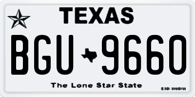 TX license plate BGU9660