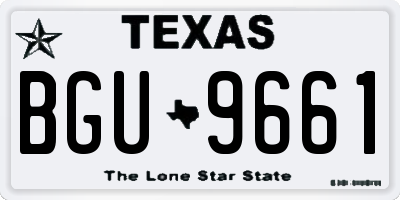 TX license plate BGU9661