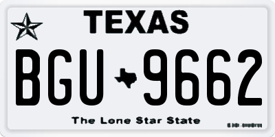 TX license plate BGU9662