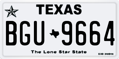 TX license plate BGU9664