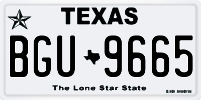 TX license plate BGU9665