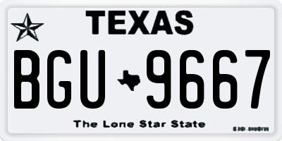 TX license plate BGU9667