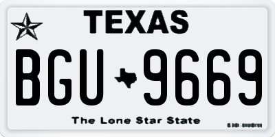 TX license plate BGU9669