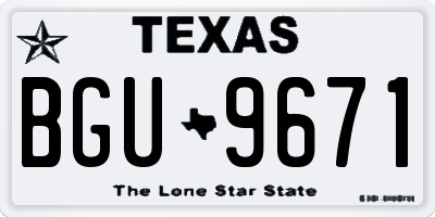 TX license plate BGU9671