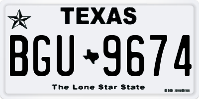 TX license plate BGU9674