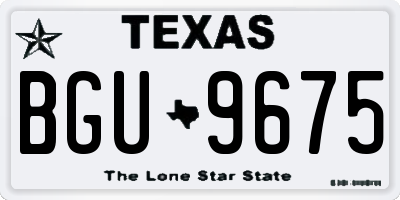 TX license plate BGU9675