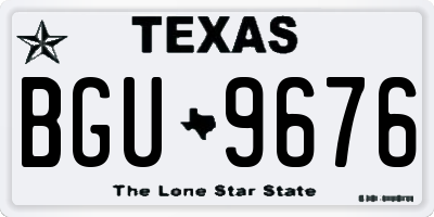 TX license plate BGU9676