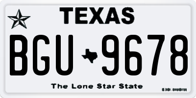 TX license plate BGU9678