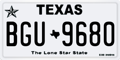 TX license plate BGU9680