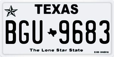 TX license plate BGU9683