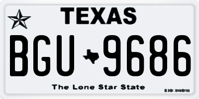 TX license plate BGU9686