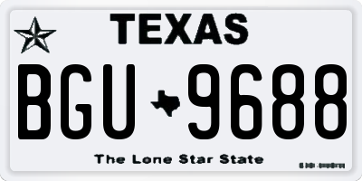 TX license plate BGU9688