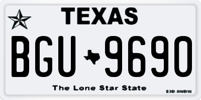 TX license plate BGU9690