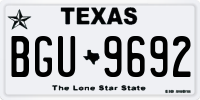 TX license plate BGU9692