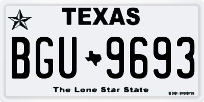 TX license plate BGU9693