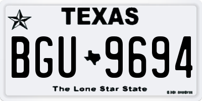 TX license plate BGU9694