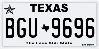 TX license plate BGU9696