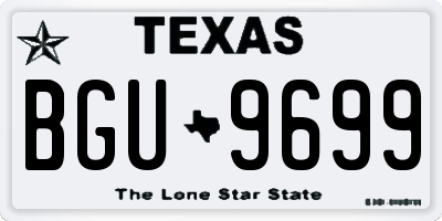TX license plate BGU9699