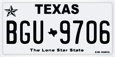 TX license plate BGU9706