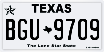 TX license plate BGU9709