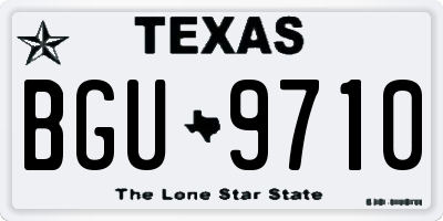 TX license plate BGU9710