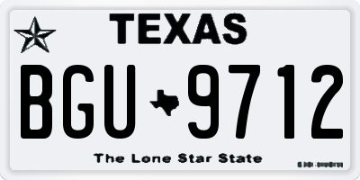 TX license plate BGU9712