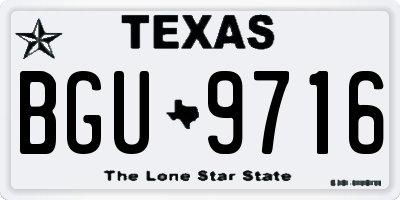TX license plate BGU9716